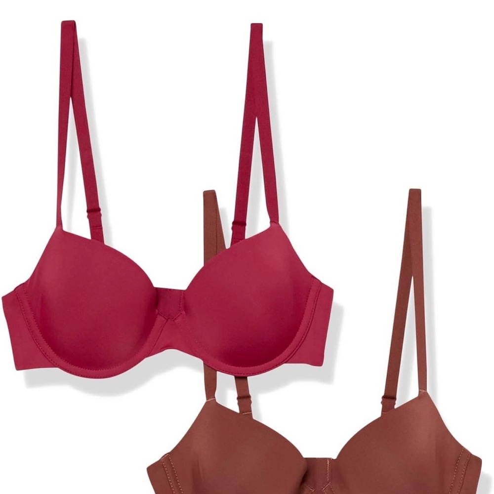 NWT Women's Demi Cup Microfibre Bra with Adjustable Straps- 2Pk